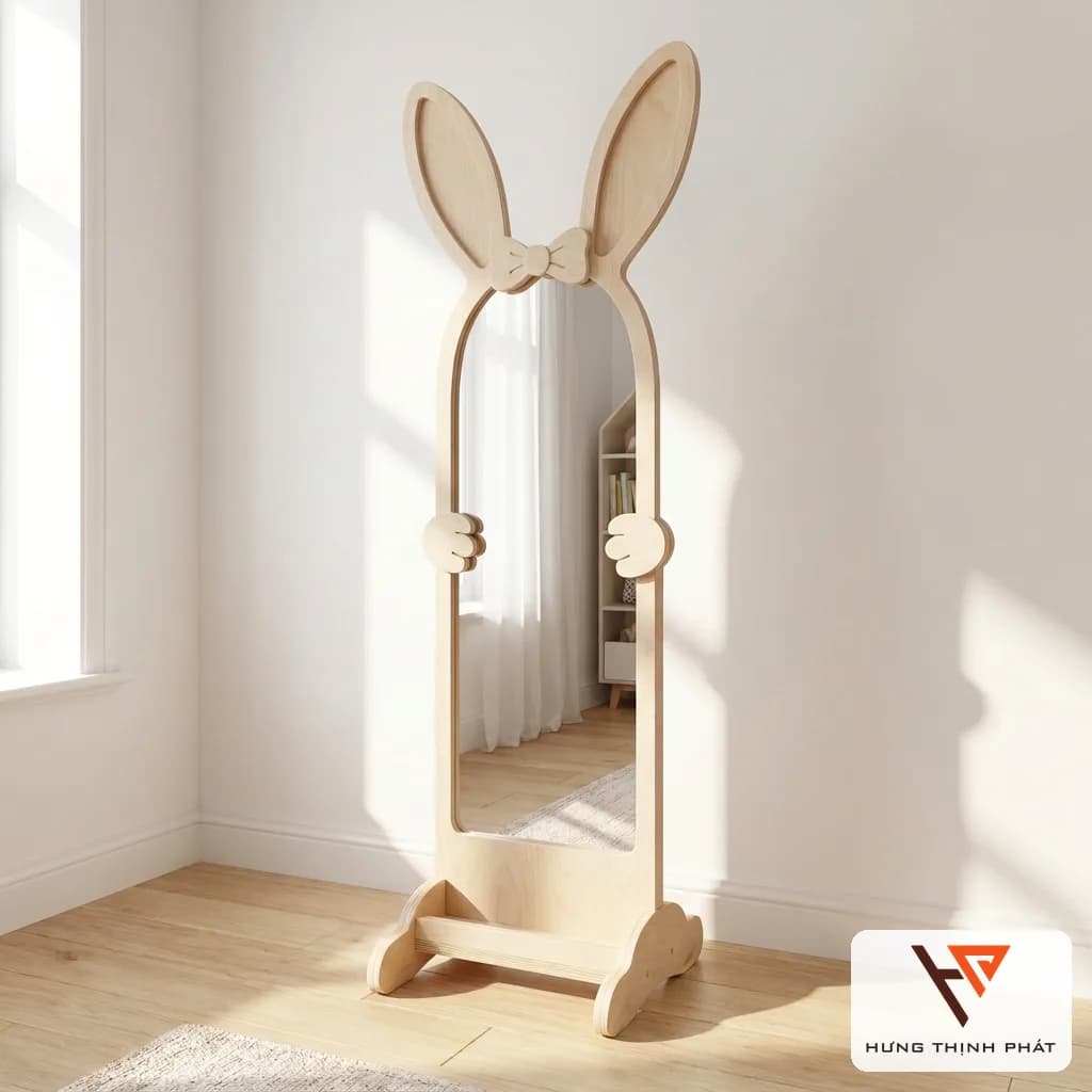 Gương tai thỏ B01 - gương soi toàn thân đứng sàn cho bé gái 6-14 tuổi